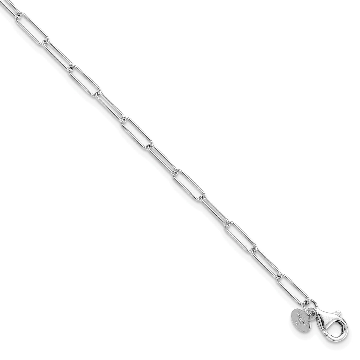 14K White Gold Polished Fancy Link Bracelet