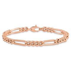 14K Rose Gold Polished Figaro Link Bracelet