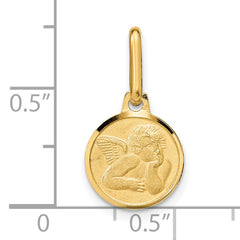 14k Polished and Matte Angel Pendant