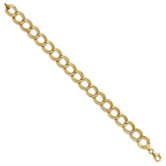 14k Polished Double Link Bracelet