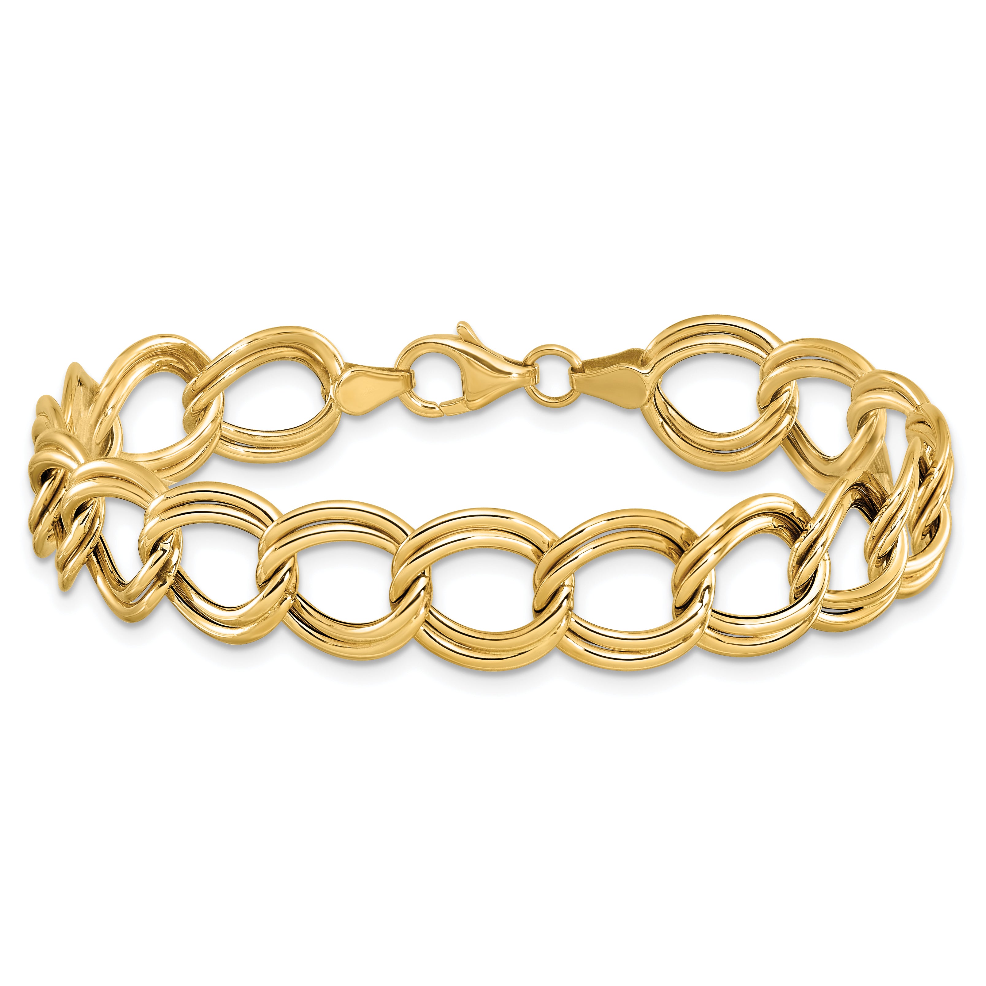 14k Polished Double Link Bracelet