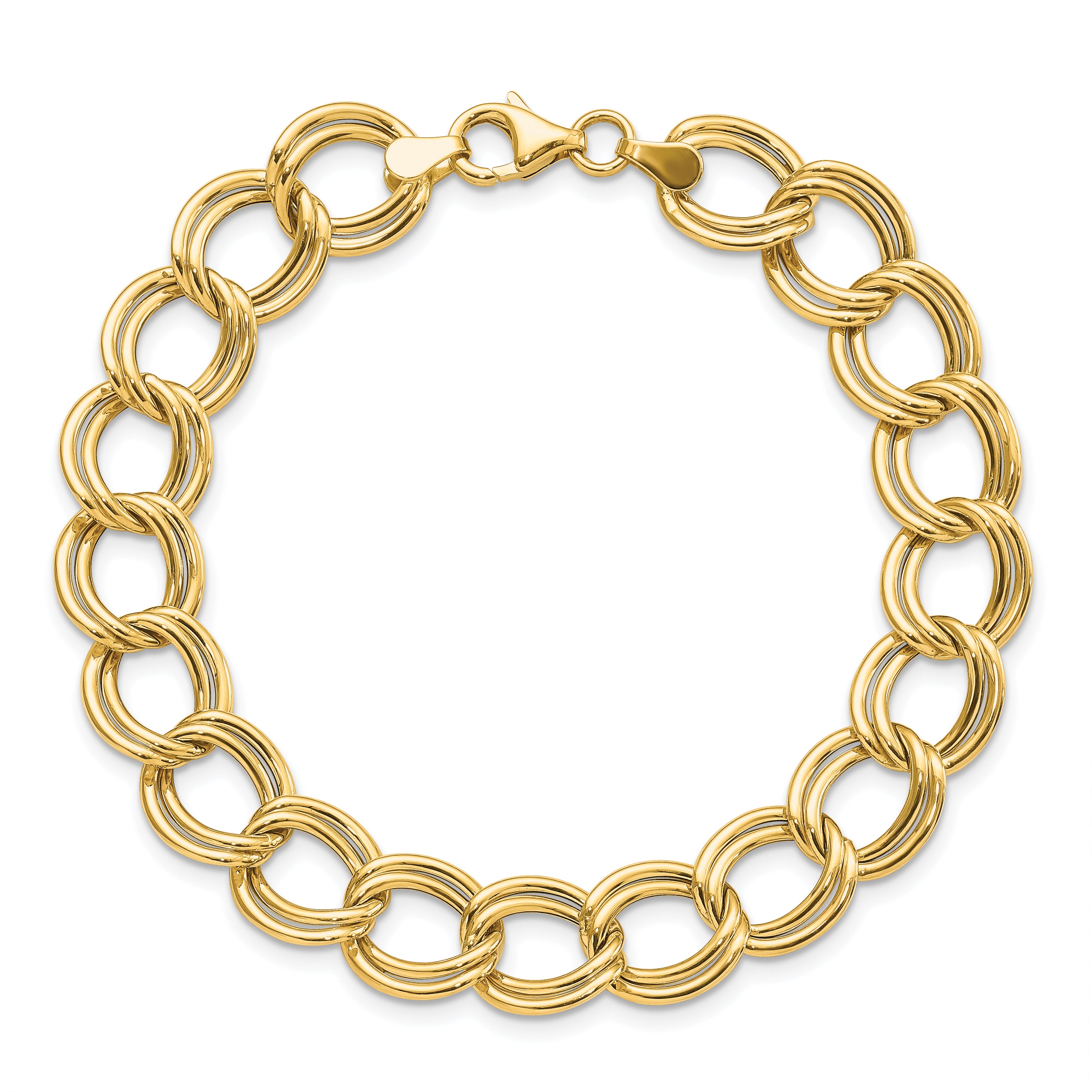 14k Polished Double Link Bracelet