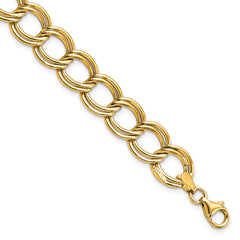 14k Polished Double Link Bracelet