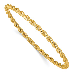 14K Polished Twist Slip-On Bangle