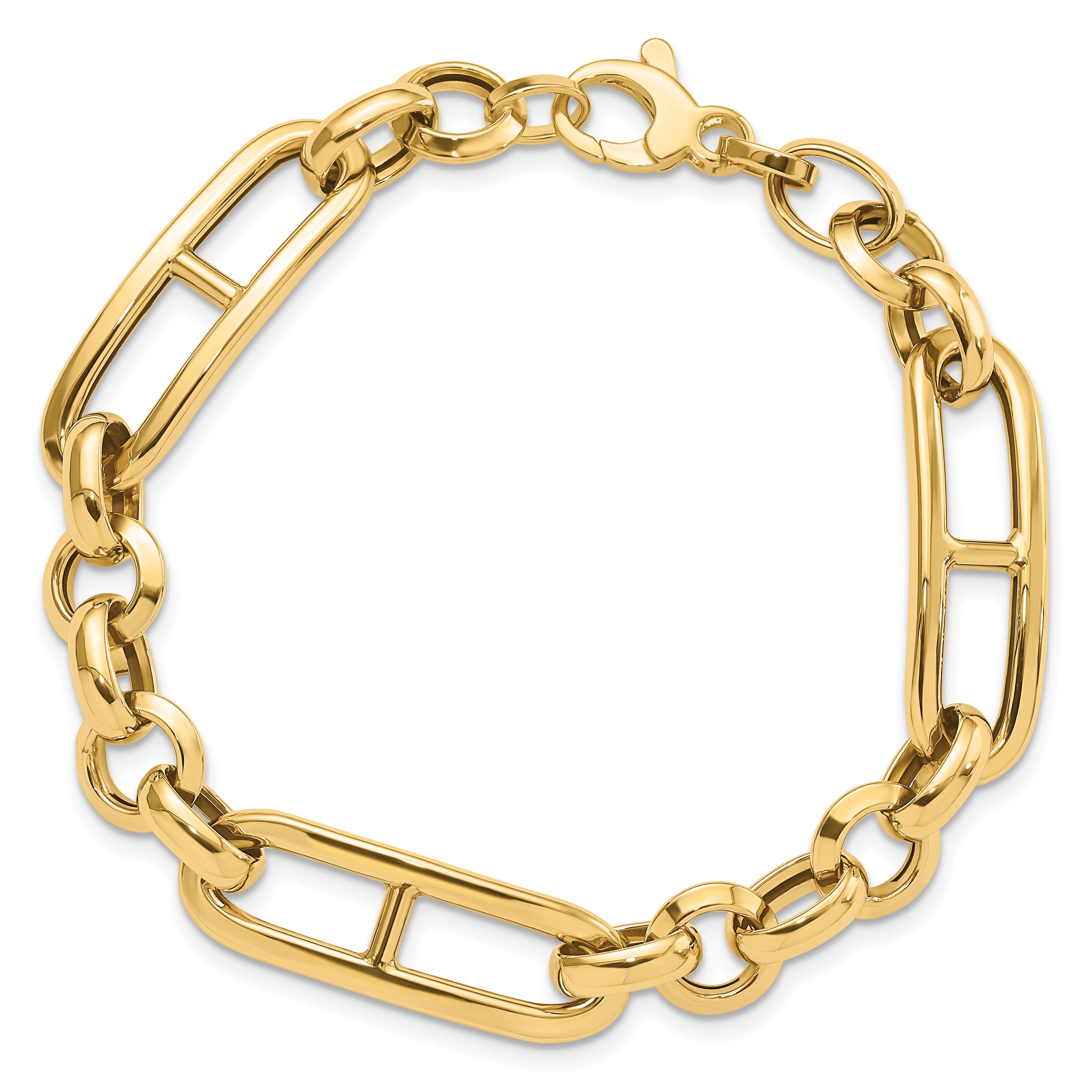 14K Polished Fancy Link Bracelet