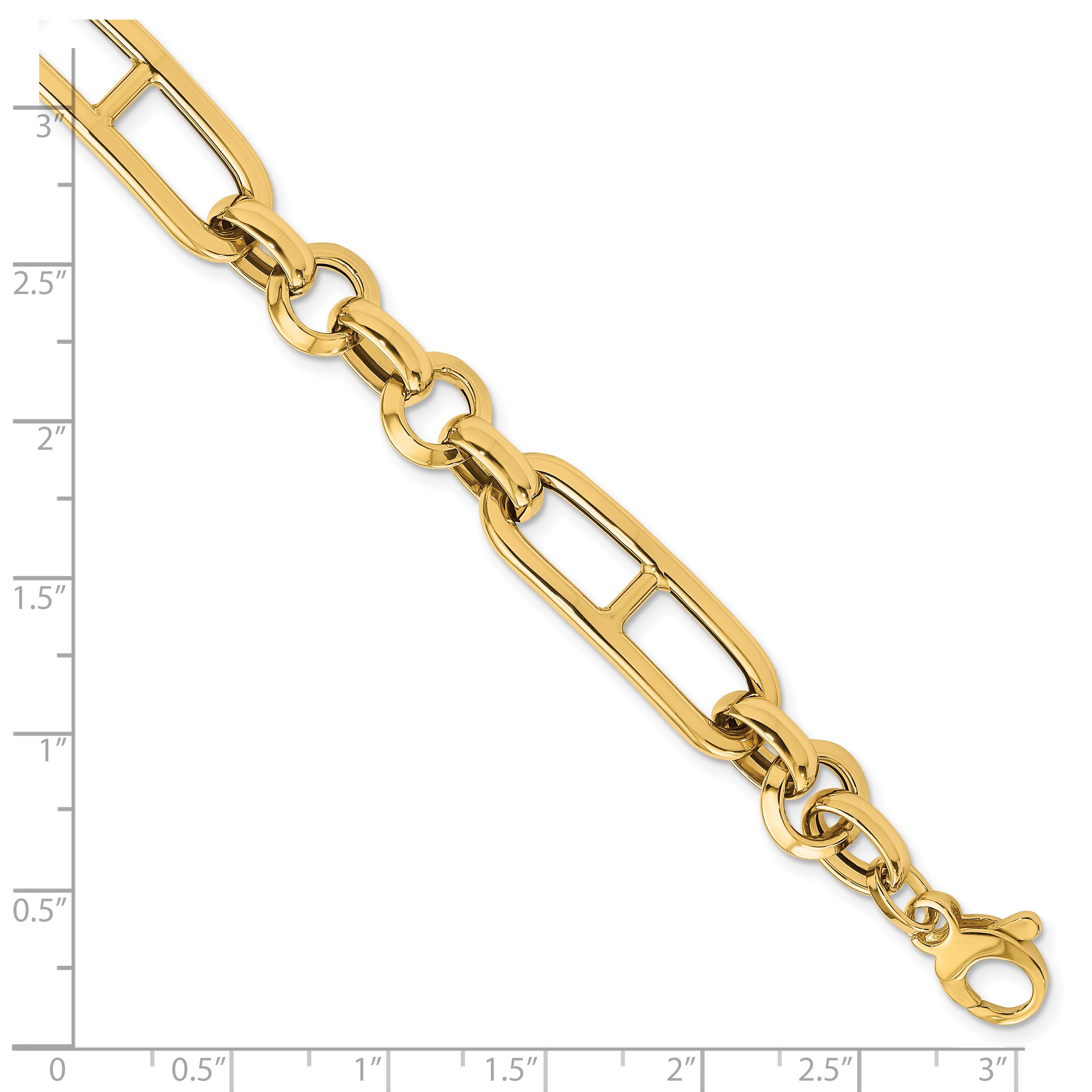 14K Polished Fancy Link Bracelet