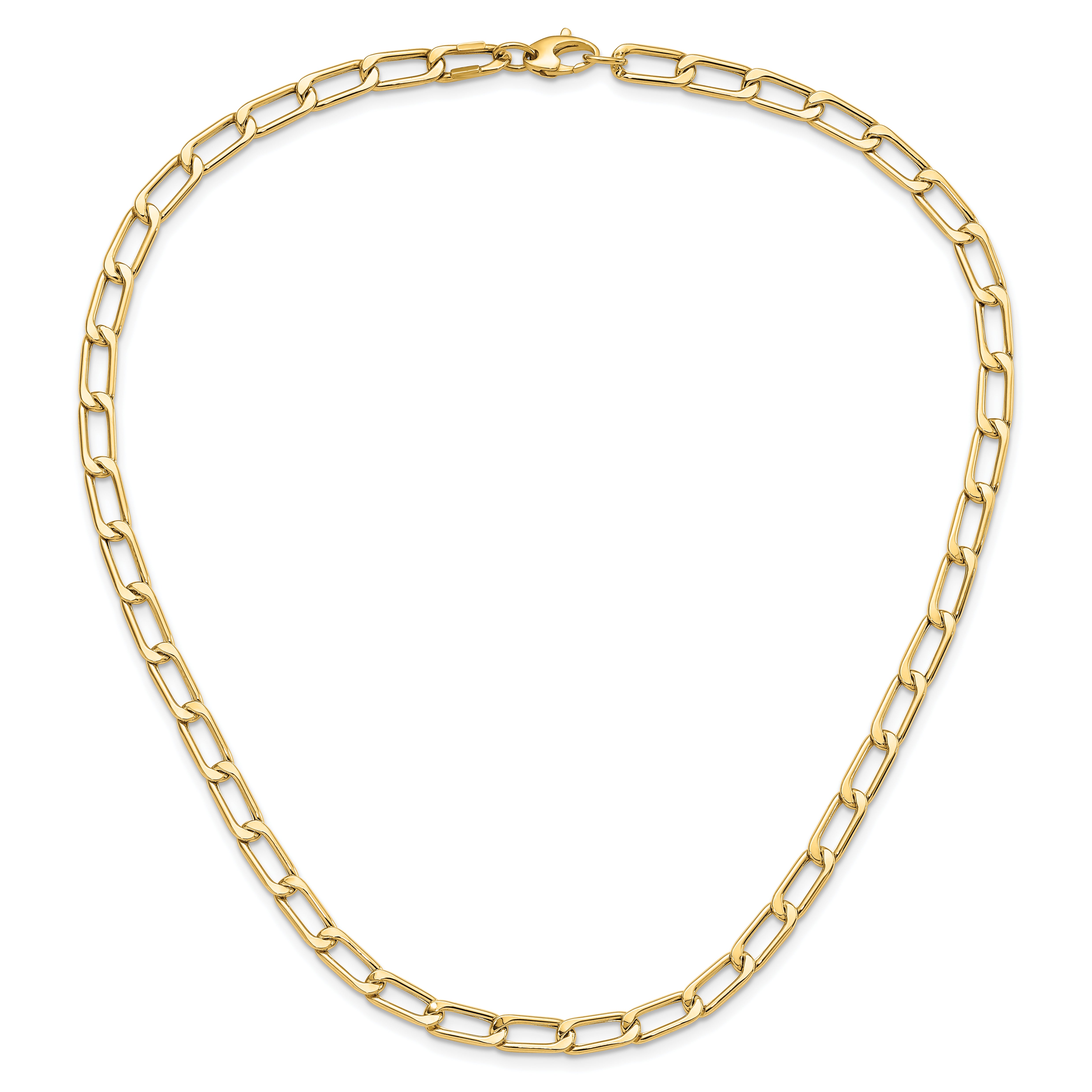 14K Polished Hollow Fancy Link Necklace