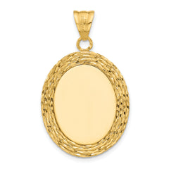 14K Diamond-cut Natural Shell Portrait Cameo Pendant