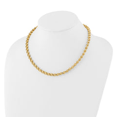 14K Diamond-cut Fancy Link Necklace