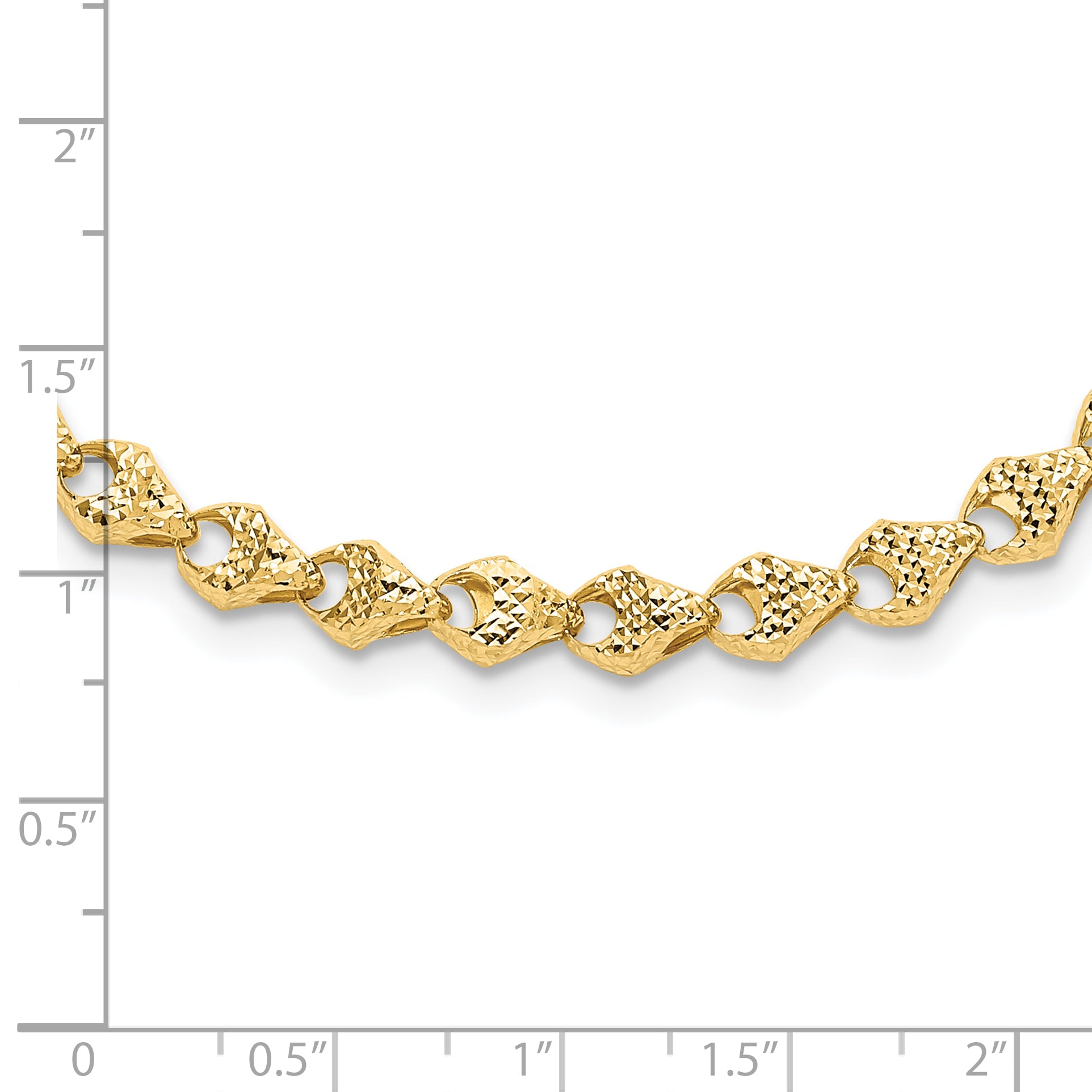 14K Diamond-cut Fancy Link Necklace