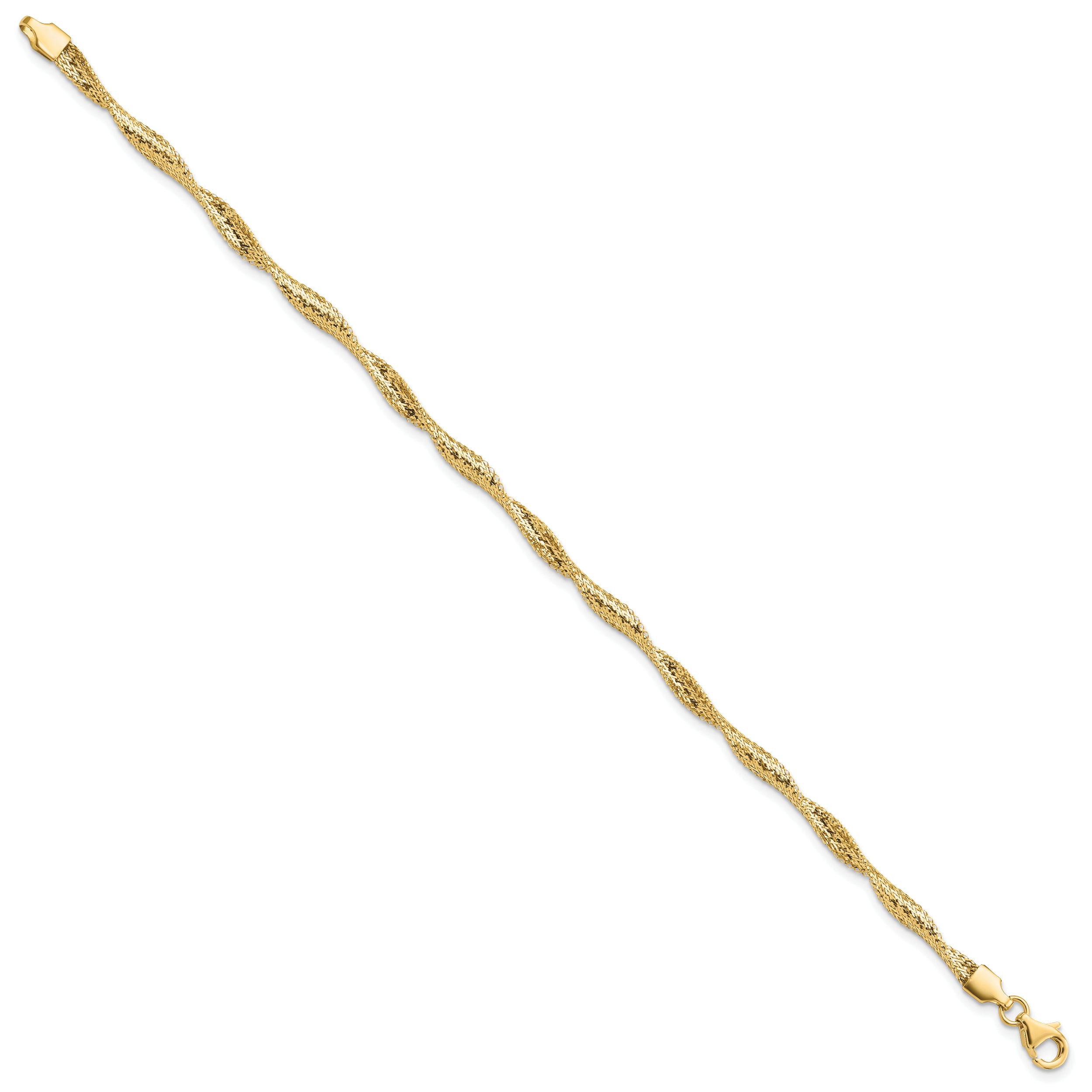 14K Polished Twisted Stretch Bracelet