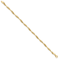 14K Polished Twisted Stretch Bracelet