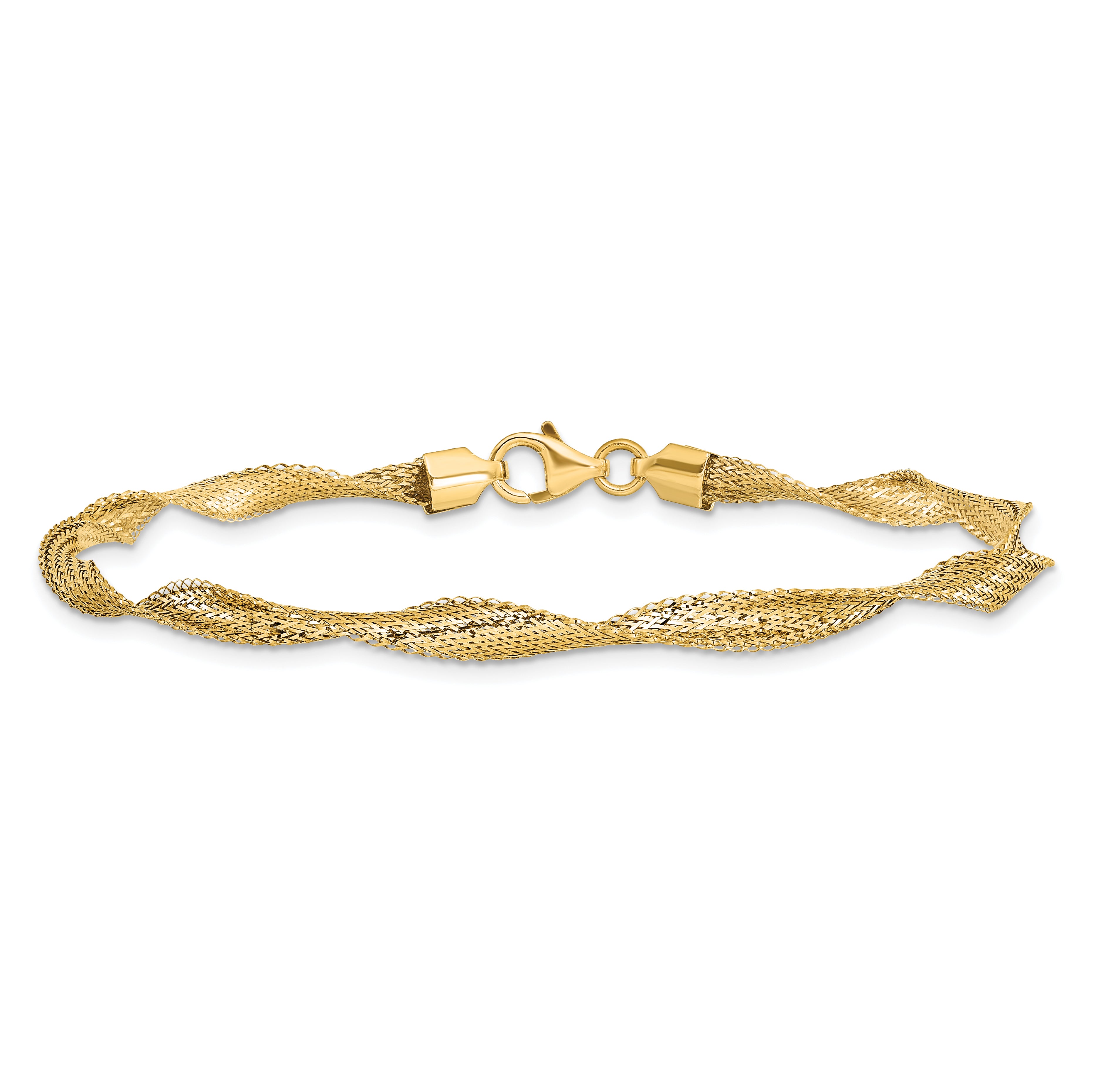 14K Polished Twisted Stretch Bracelet