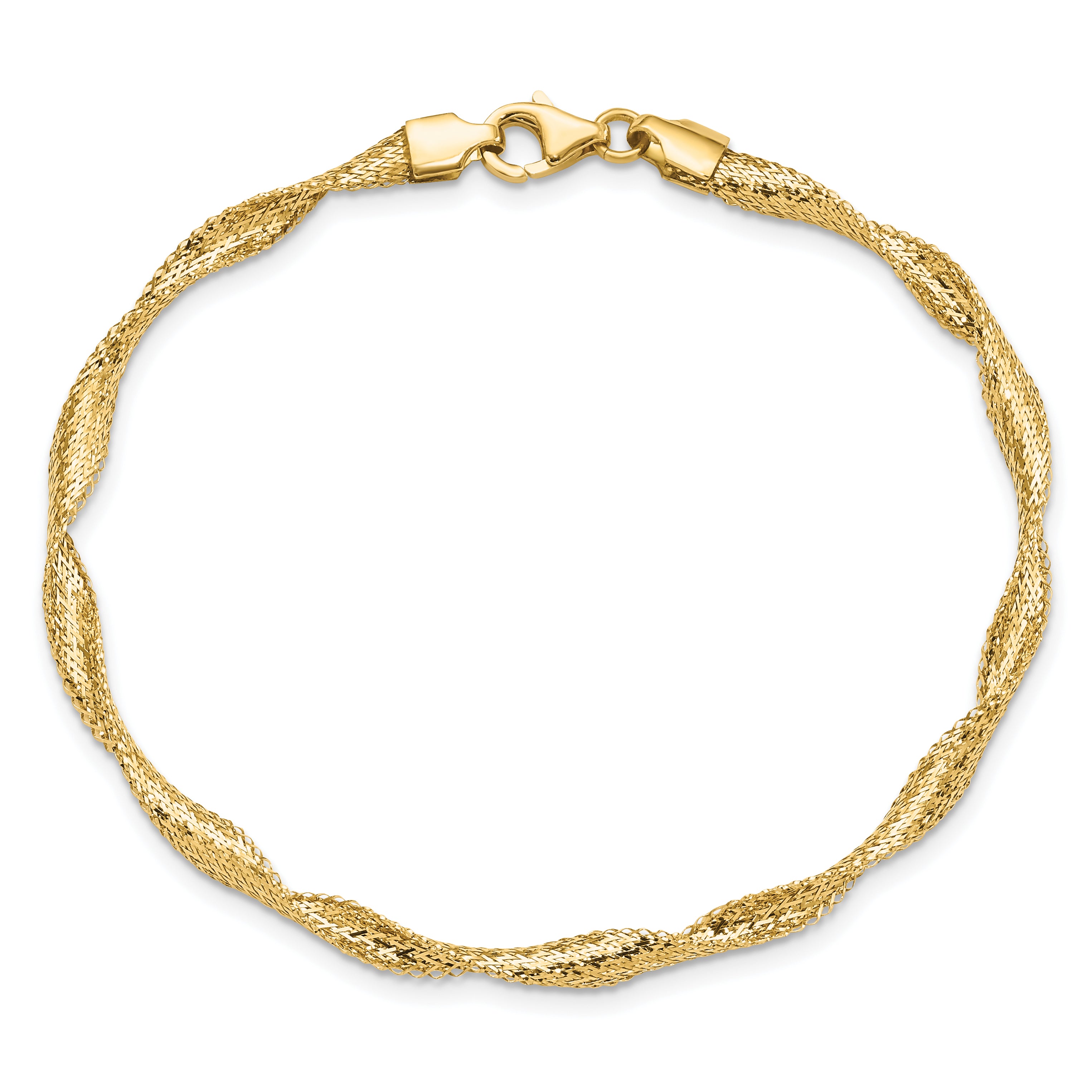 14K Polished Twisted Stretch Bracelet