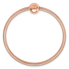 14K Rose Gold Polished with Bead Stretch Bracelet