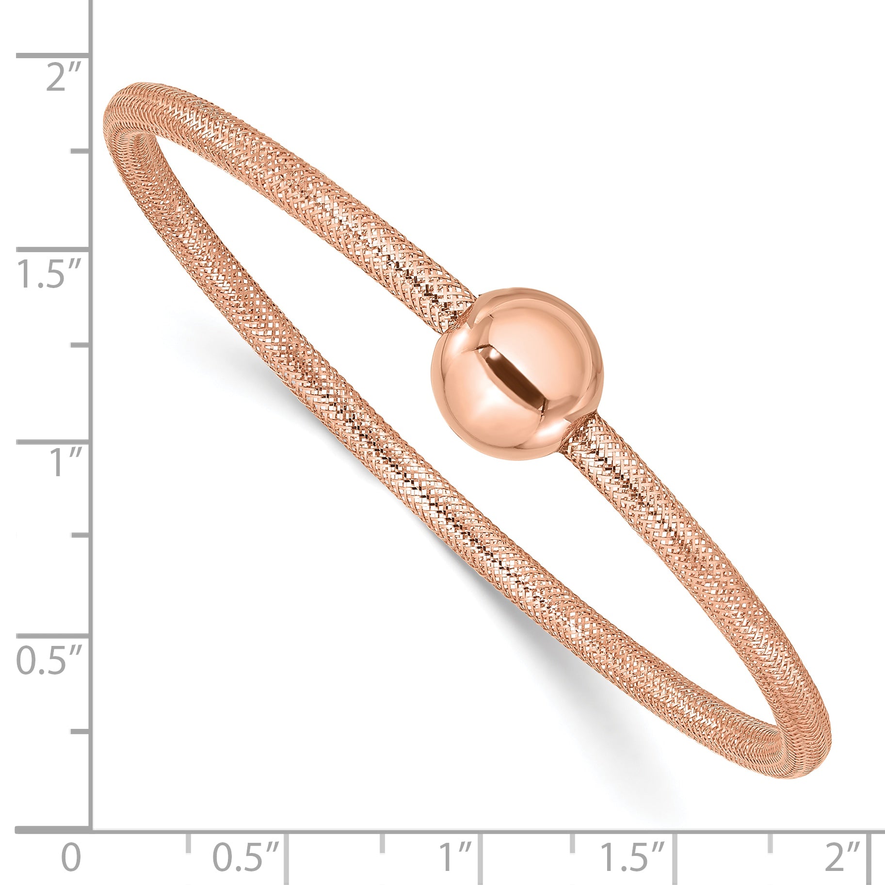 14K Rose Gold Polished with Bead Stretch Bracelet