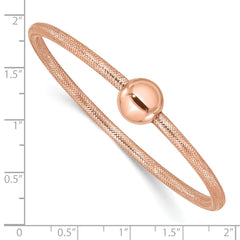 14K Rose Gold Polished with Bead Stretch Bracelet