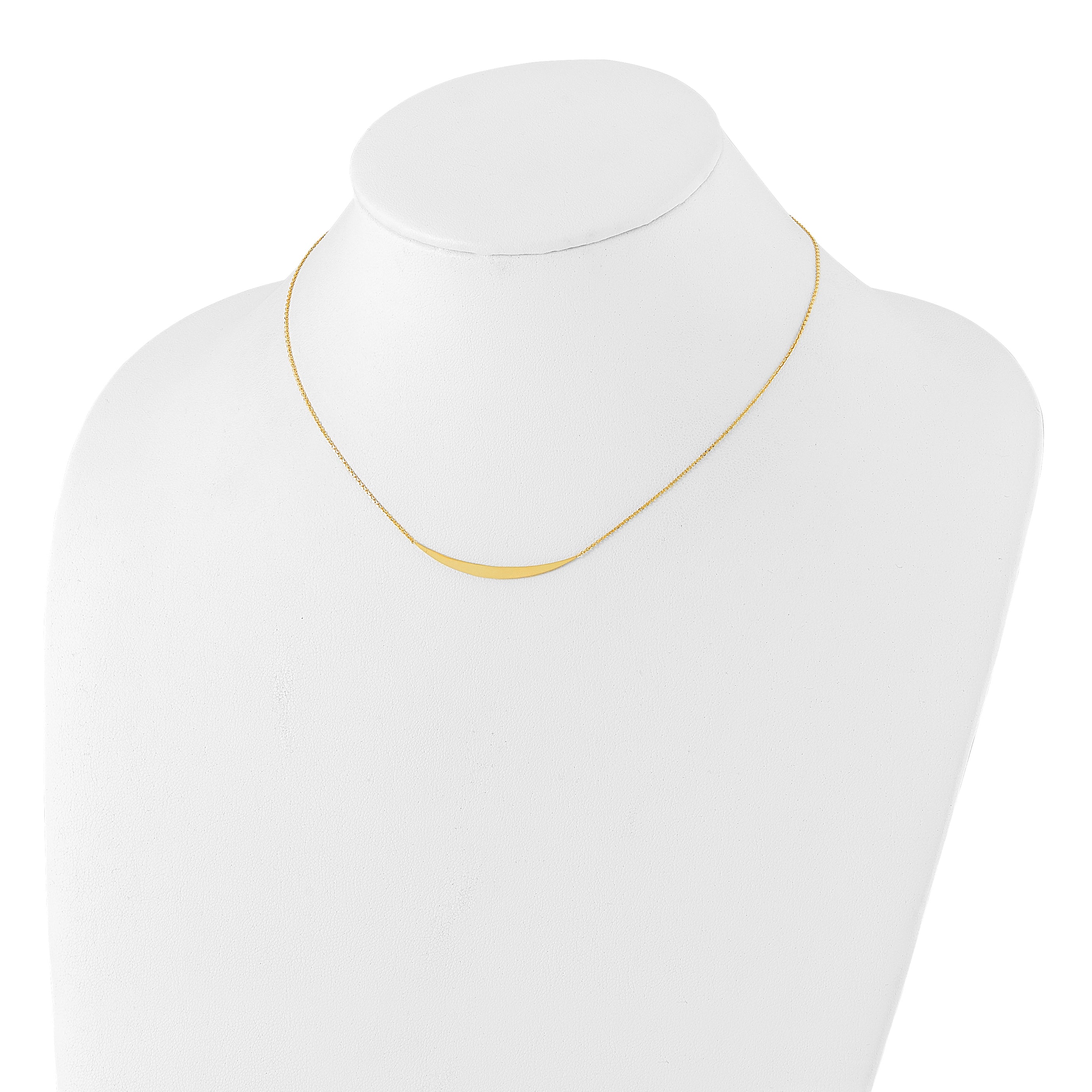 14K Polished Curved Bar with 2in. ext. Necklace