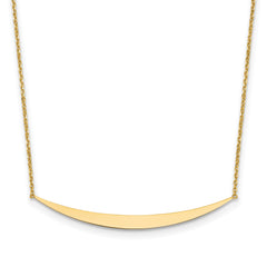 14K Polished Curved Bar with 2in. ext. Necklace