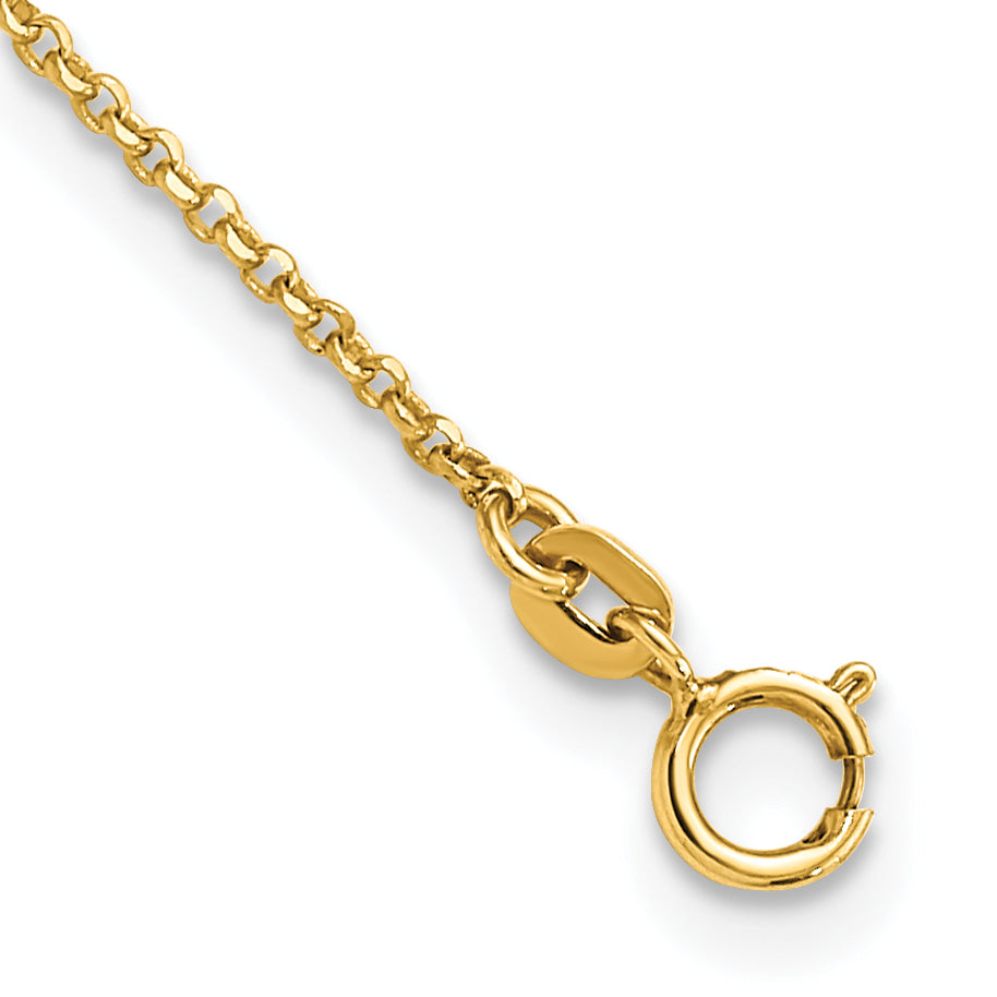 14K Polished and Filigree Circle Stations with 1in. ext. Necklace