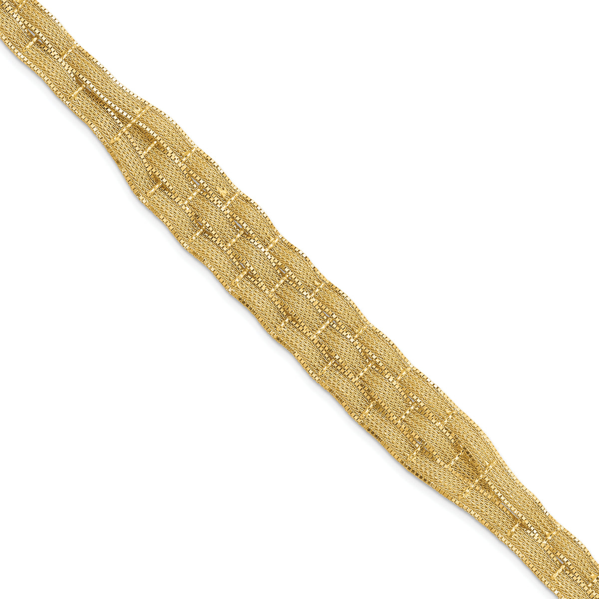 14K Diamond-cut Woven Bracelet