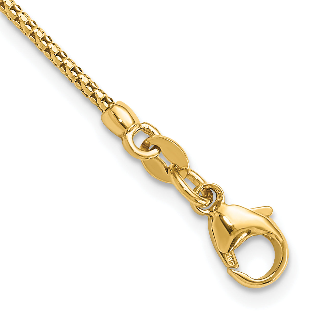 14K Polished with 2in. ext. Drop Necklace