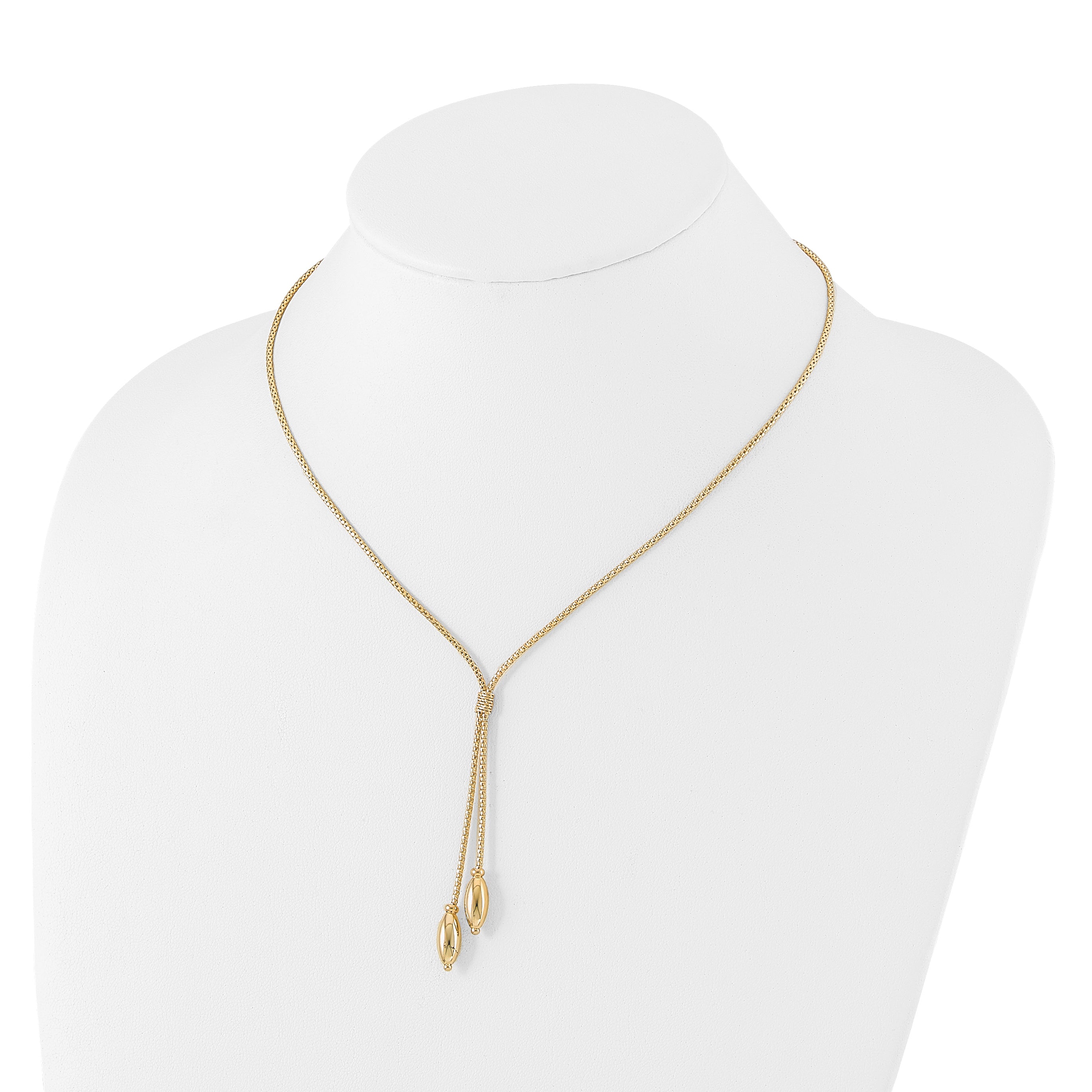 14K Polished with 2in. ext. Drop Necklace