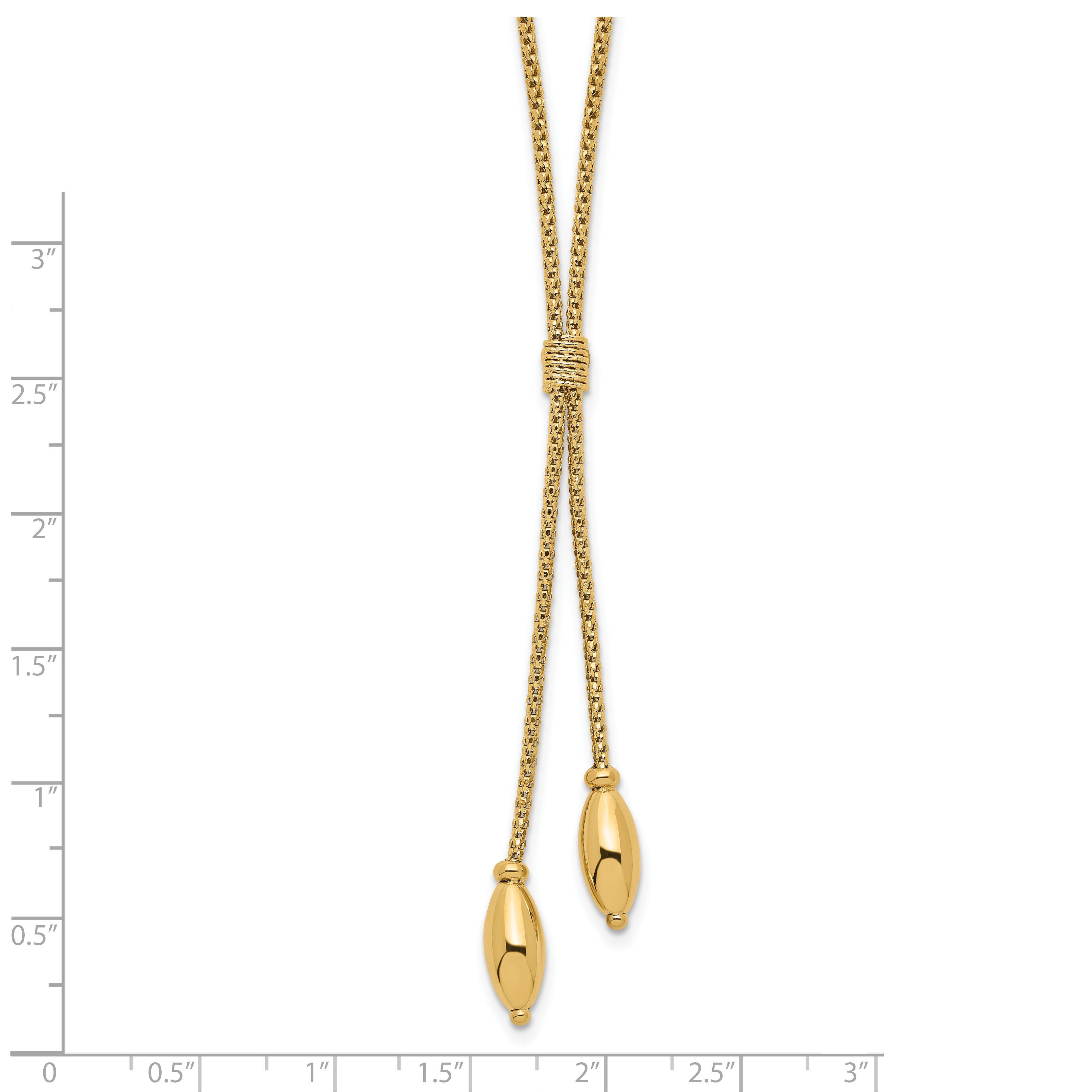 14K Polished with 2in. ext. Drop Necklace