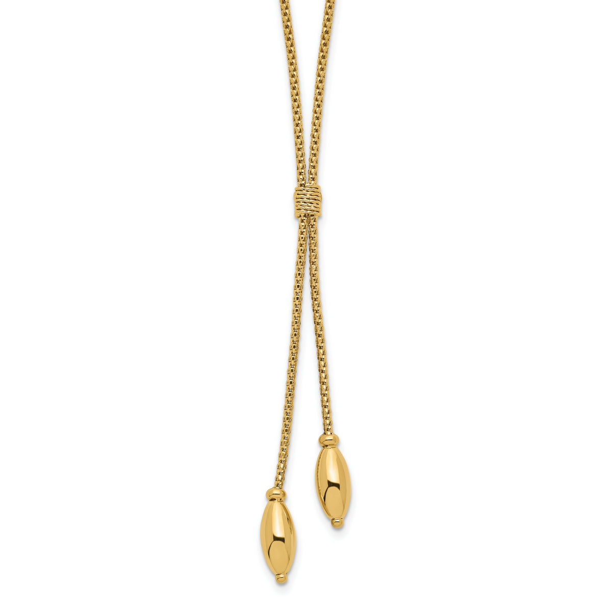 14K Polished with 2in. ext. Drop Necklace