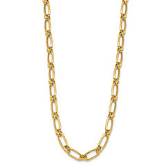 14K Polished Fancy Link Necklace