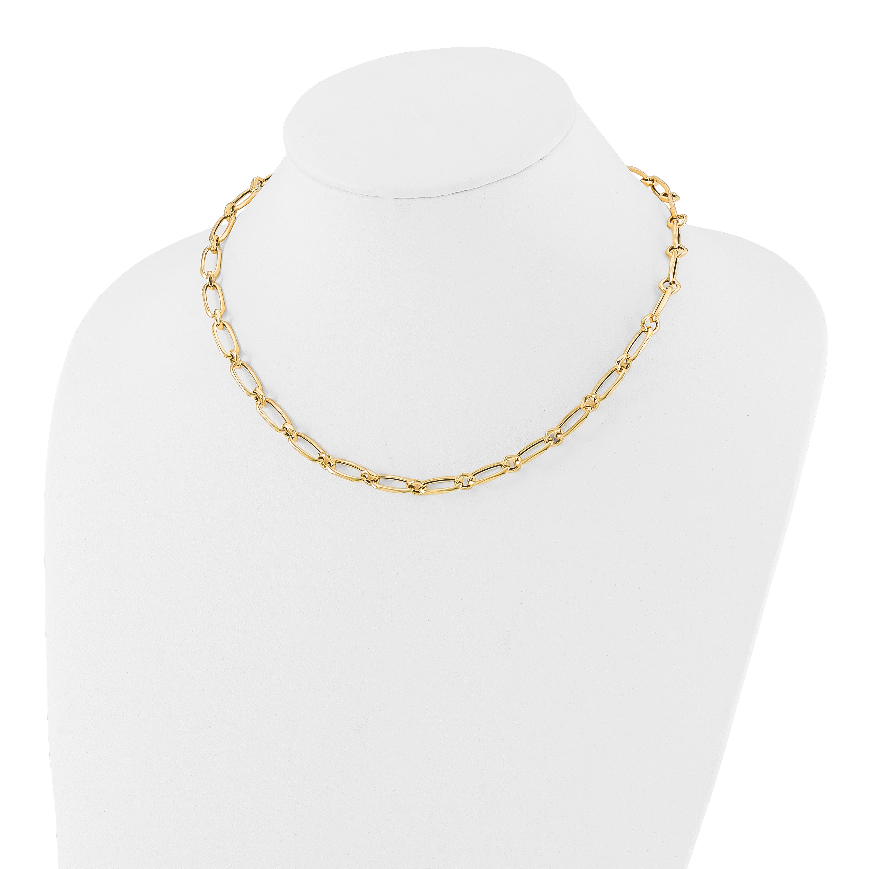 14K Polished Fancy Link Necklace