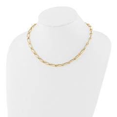 14K Polished Fancy Link Necklace