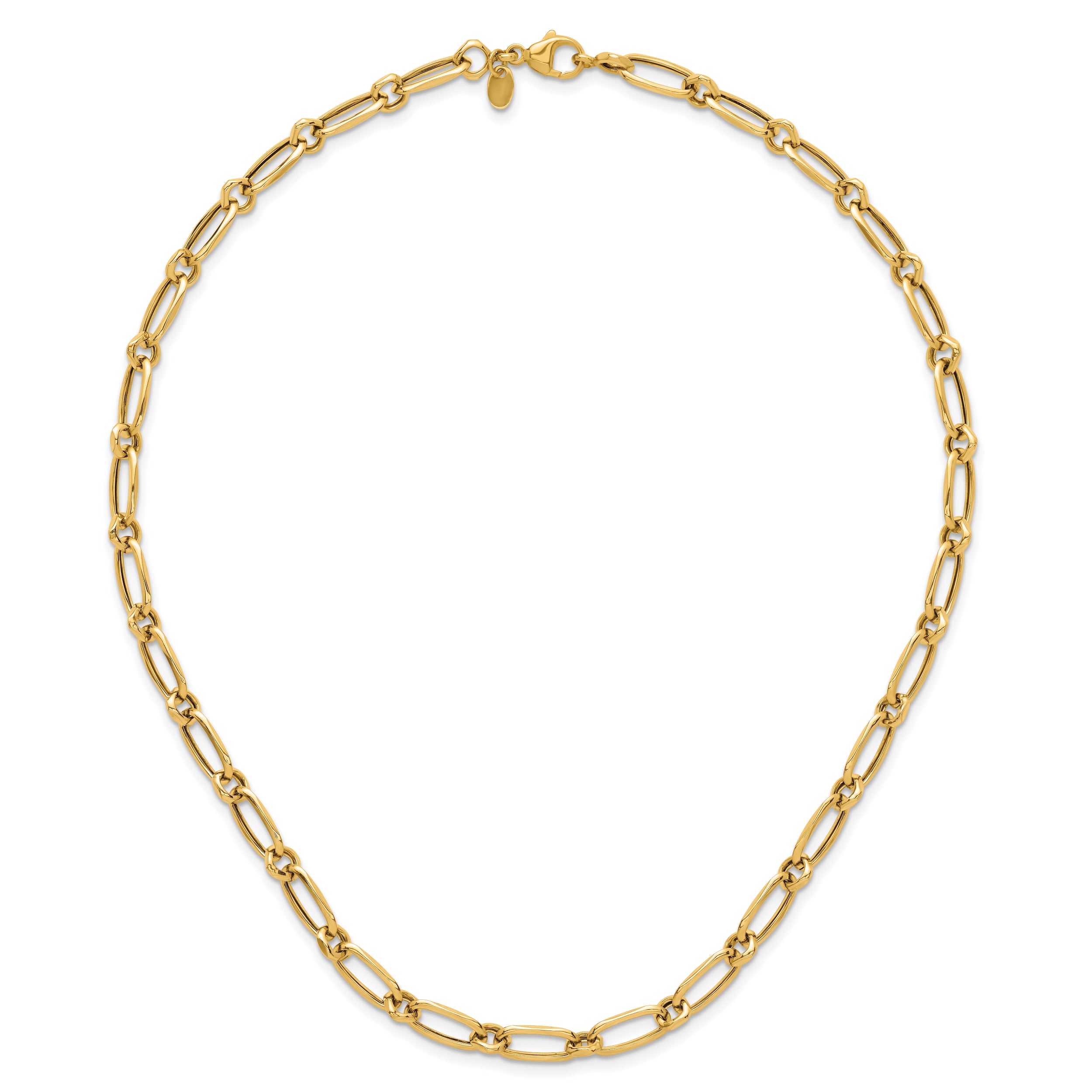 14K Polished Fancy Link Necklace