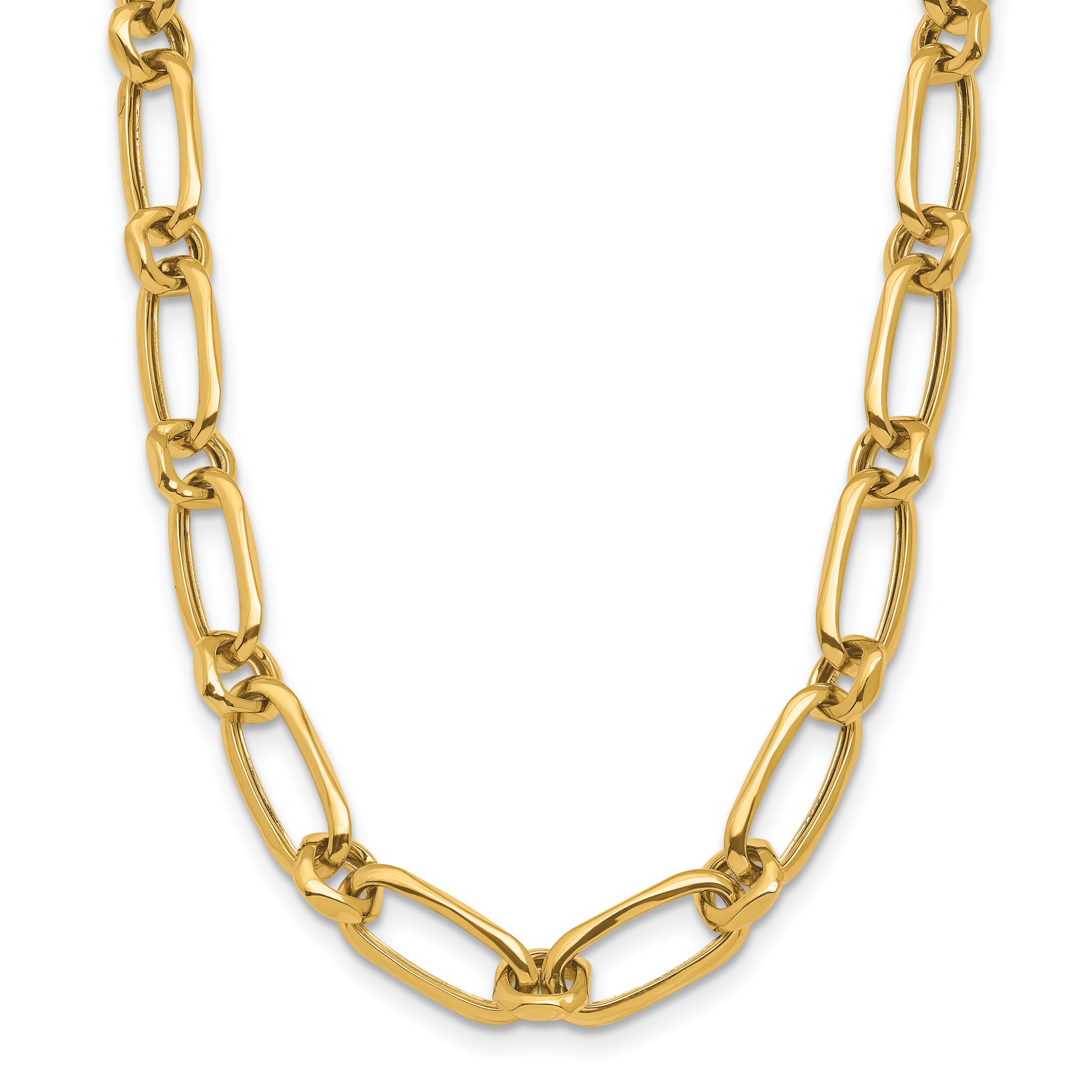 14K Polished Fancy Link Necklace