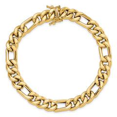 14K Polished Figaro Link Men's Bracelet