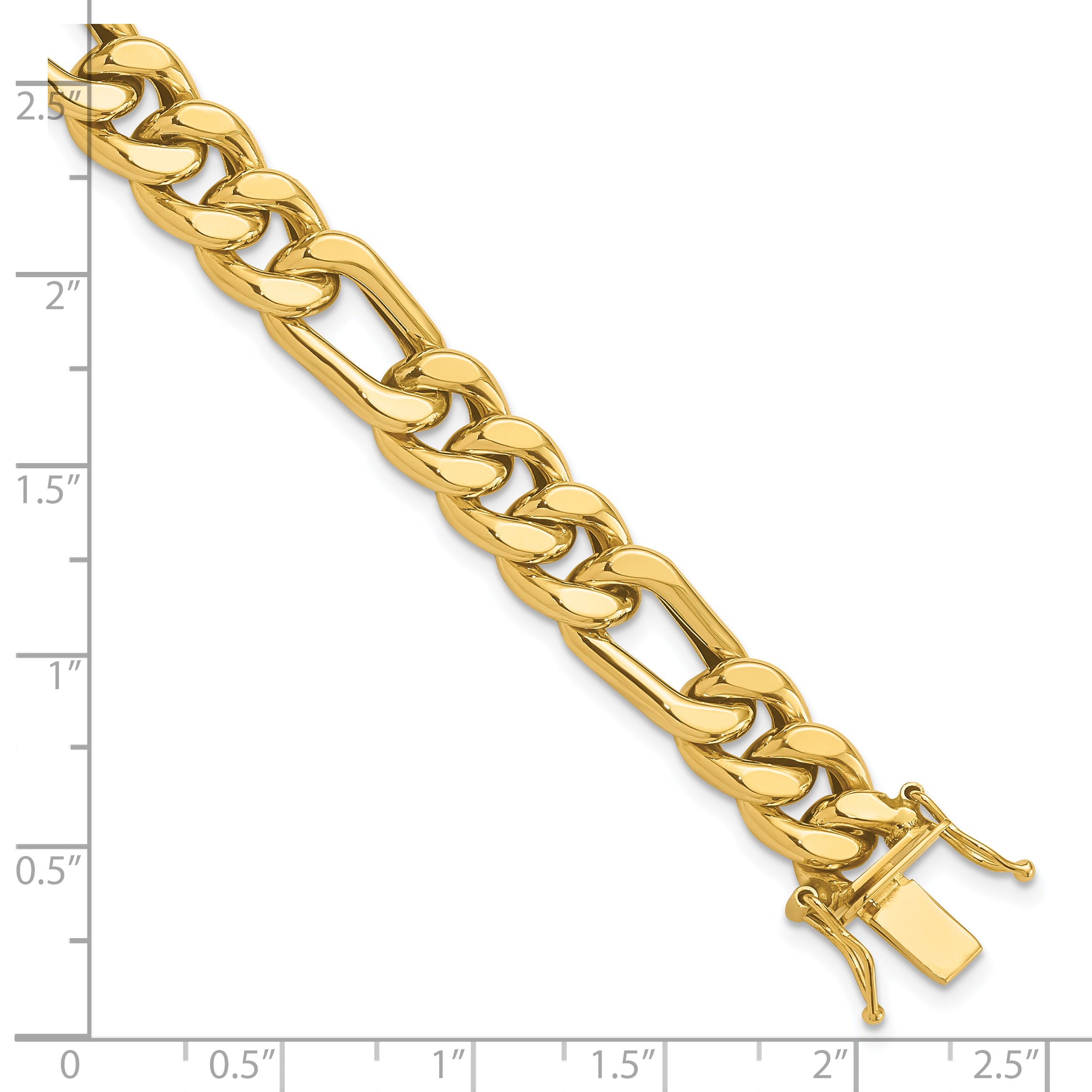 14K Polished Figaro Link Men's Bracelet