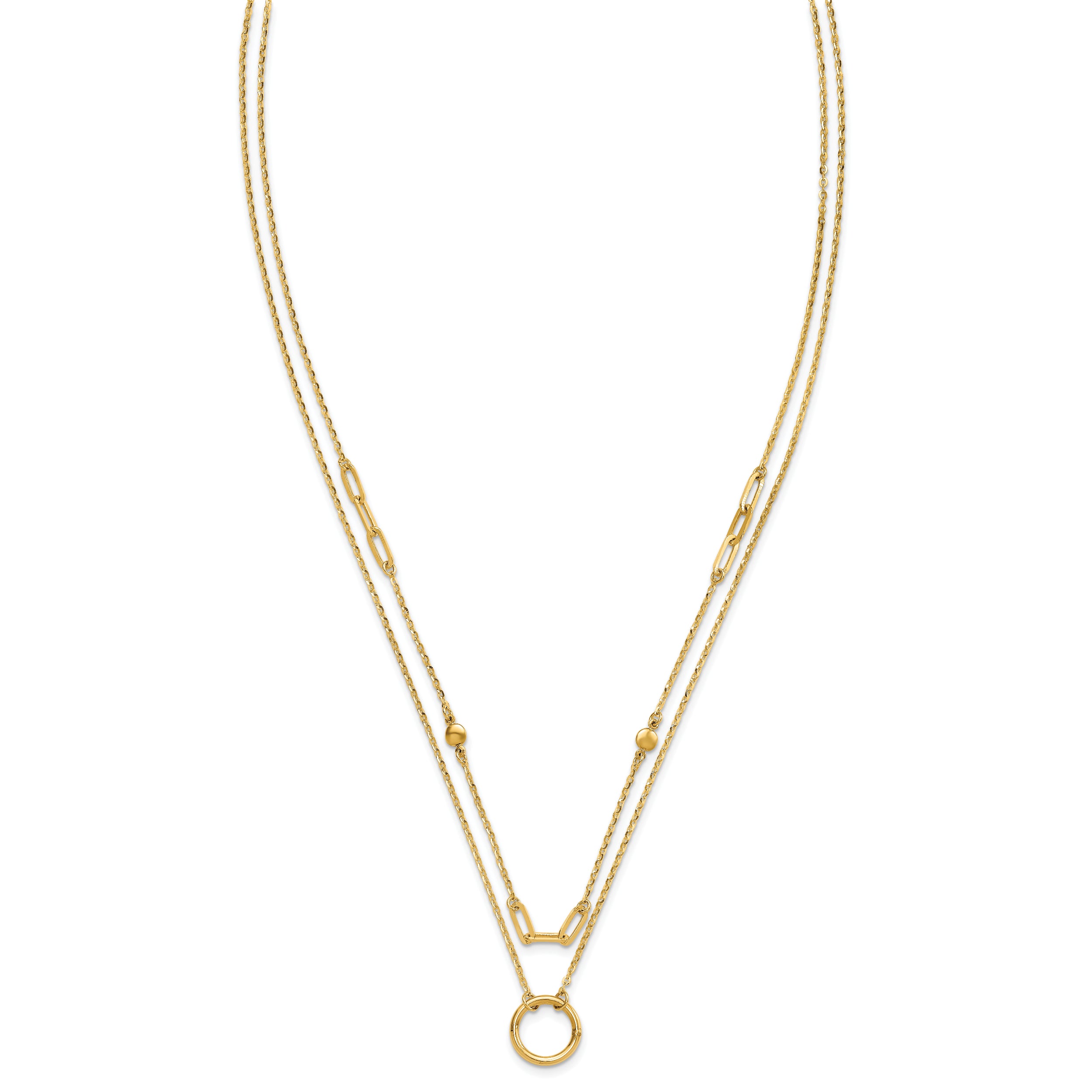 14k Polished Double Layer Necklace