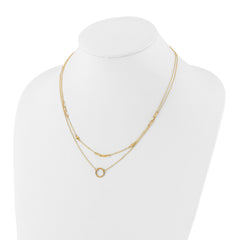 14k Polished Double Layer Necklace