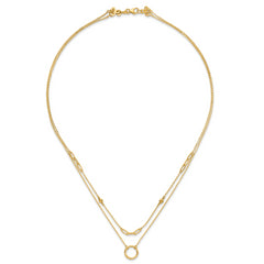 14k Polished Double Layer Necklace