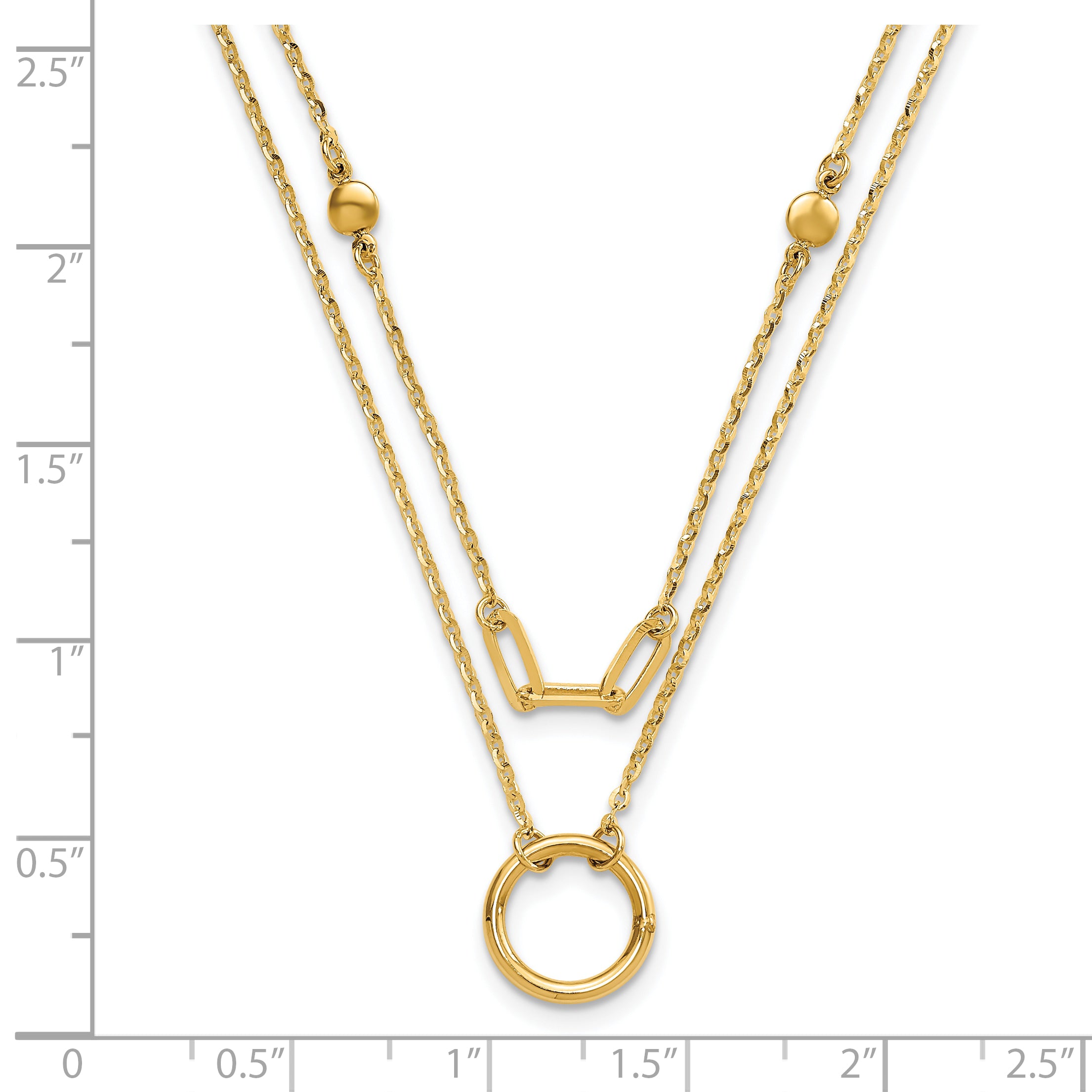 14k Polished Double Layer Necklace