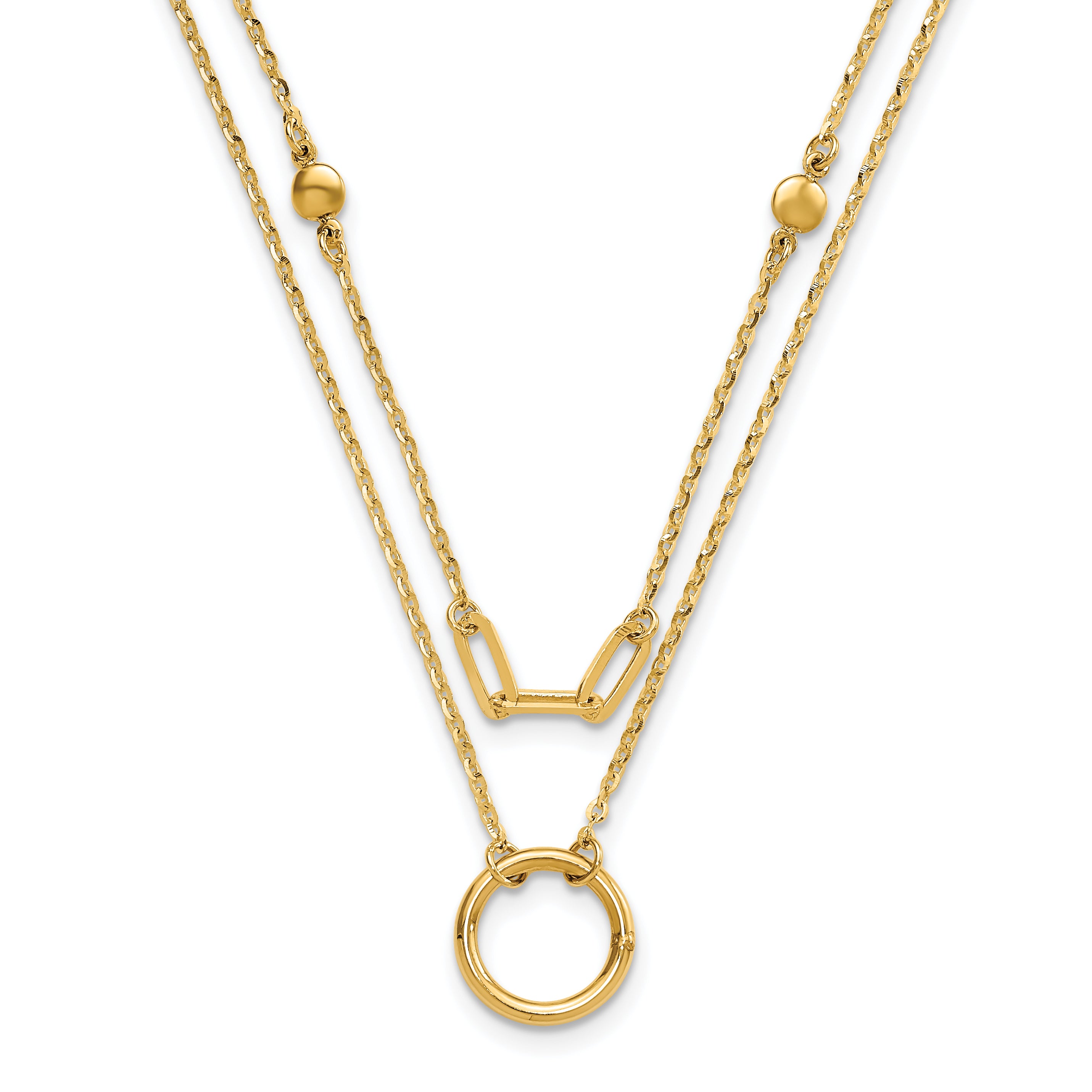 14k Polished Double Layer Necklace