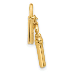 14K Polished Lock and Key Pendant