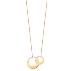 14K Polished Interlocked Circles Fancy with 1in ext. Necklace