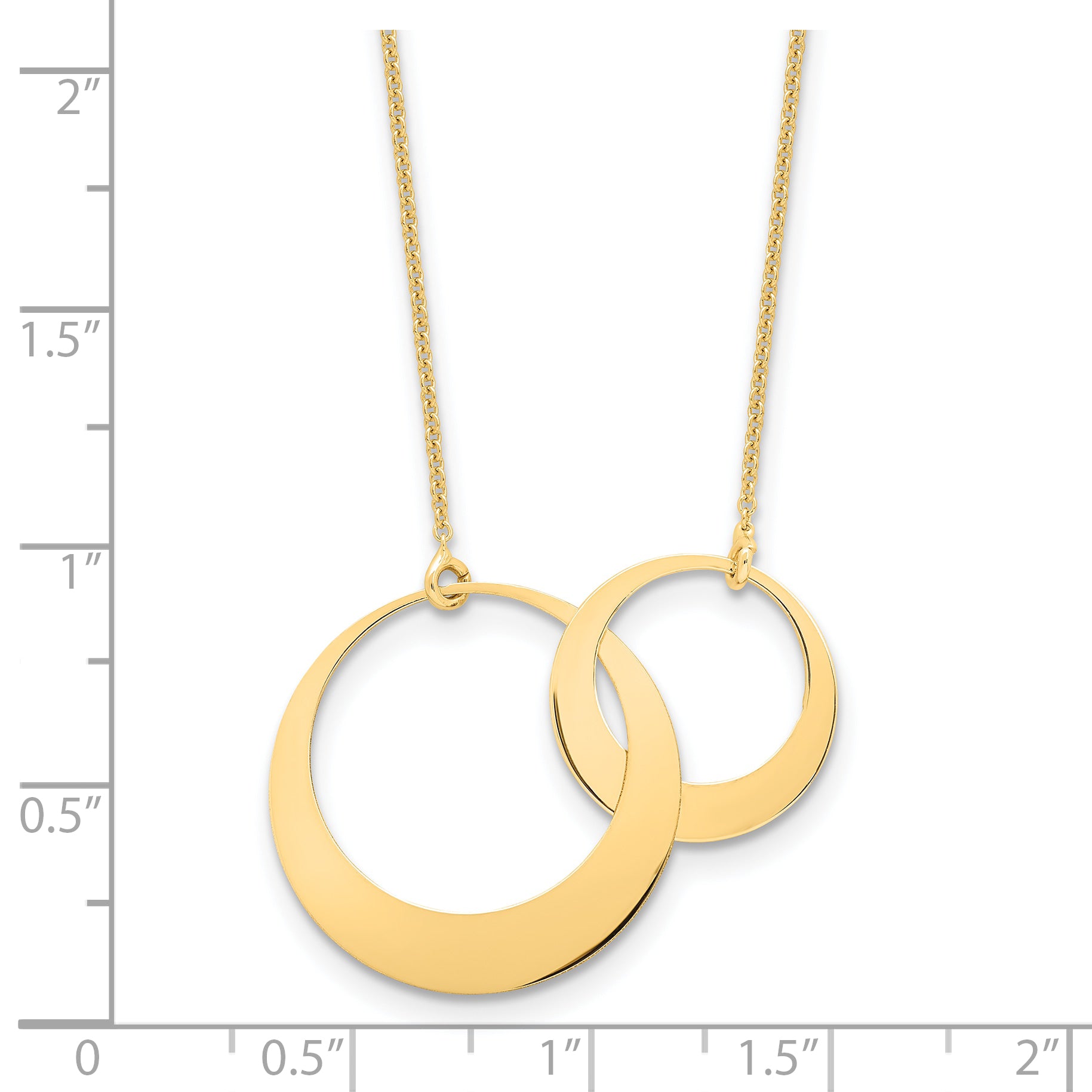 14K Polished Interlocked Circles Fancy with 1in ext. Necklace