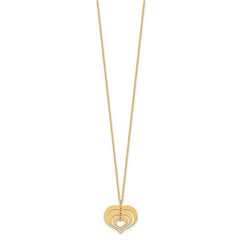 14K Polished Heart Pendant with 1in ext. Necklace