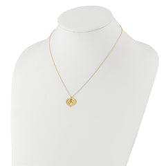 14K Polished Heart Pendant with 1in ext. Necklace