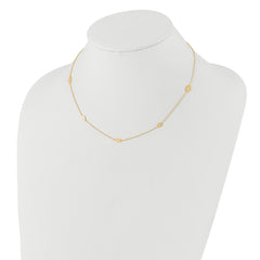 14K Polished Oval Discs Station with 1in ext. Necklace