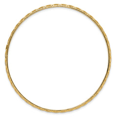 14K Polished and Textured Slip-on Bangle