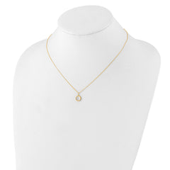 14K Polished Mother of Pearl Circle Necklace