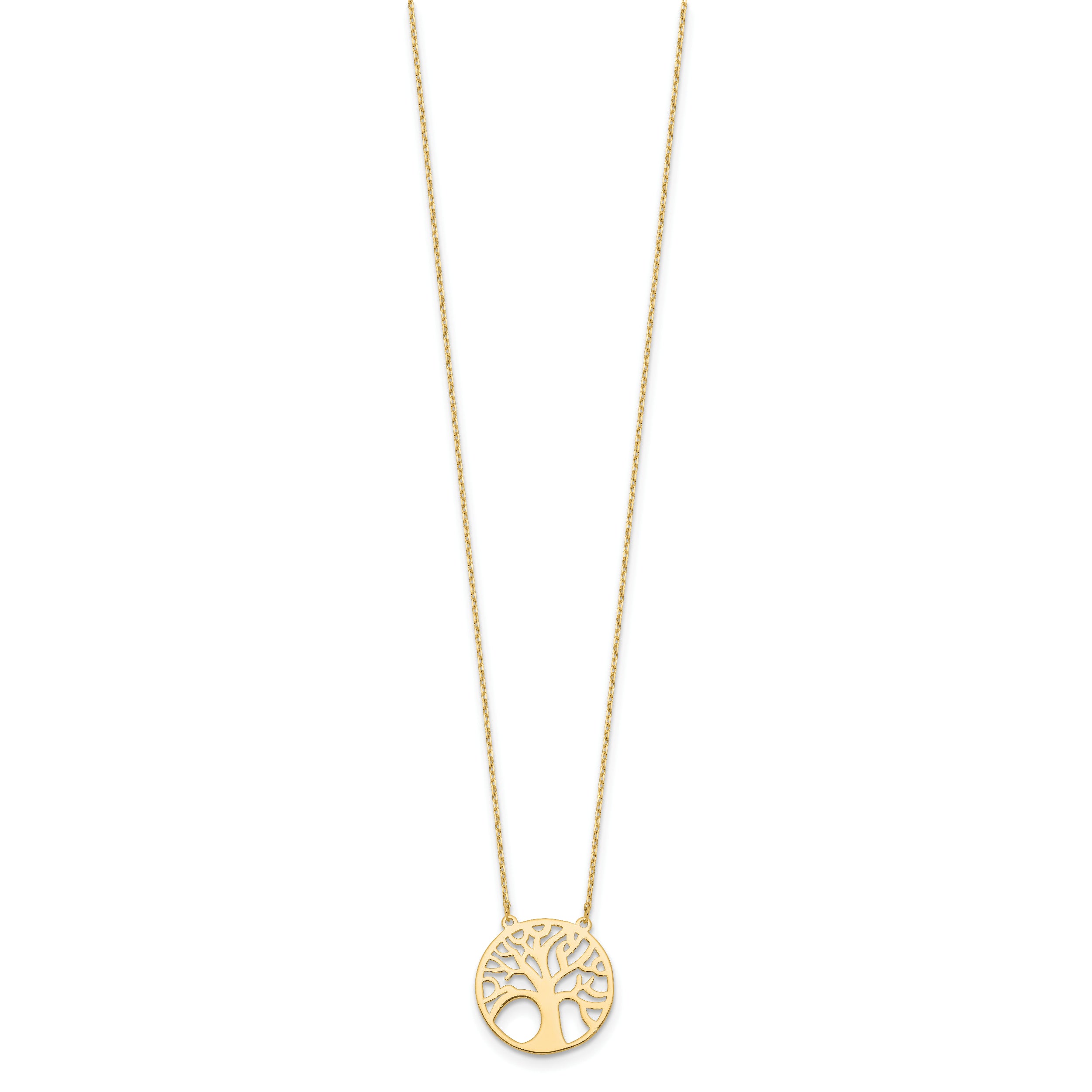 14K Polished Tree of Life Necklace